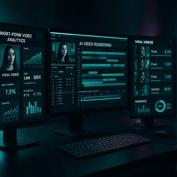 Generating AI content creation viral videos using an automated digital workspace.