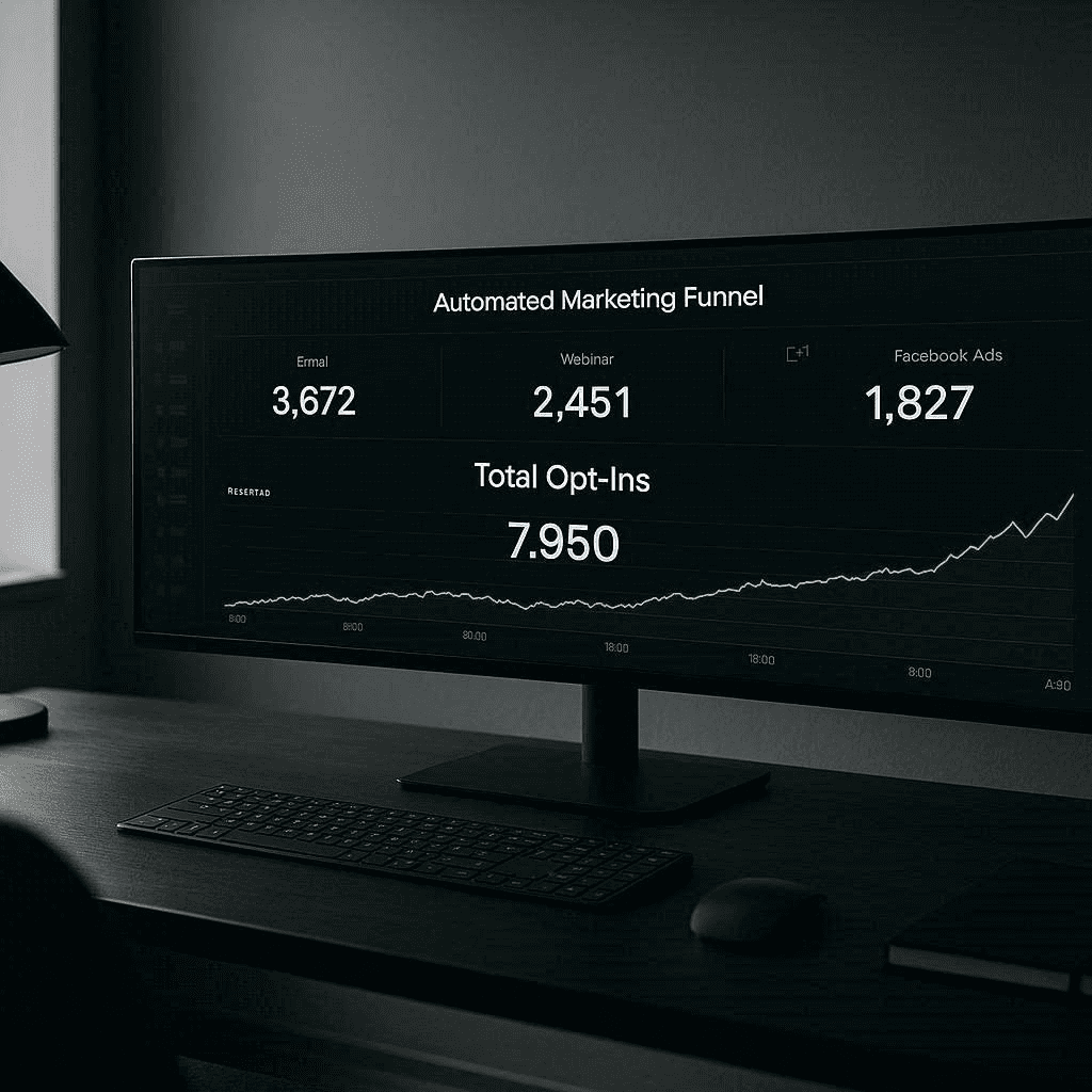 Tracking conversion metrics for an AI automated bridge page funnel system.