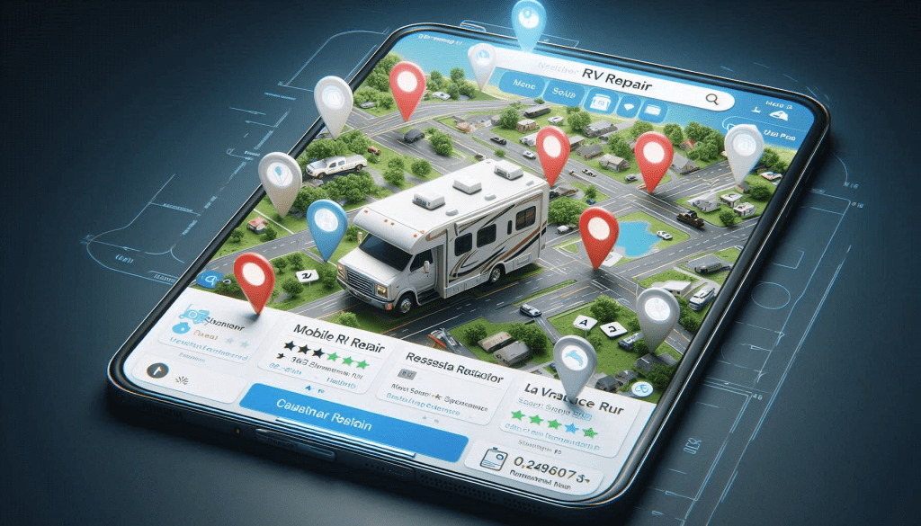 Searching for mobile RV repair listings for the 5 minute map fix system.