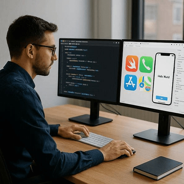 Establishing a distraction-free environment to execute an automated app store deployment workflow.