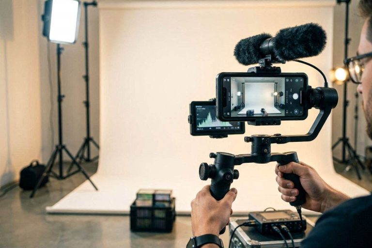 Professional cinematic mobile videography setup