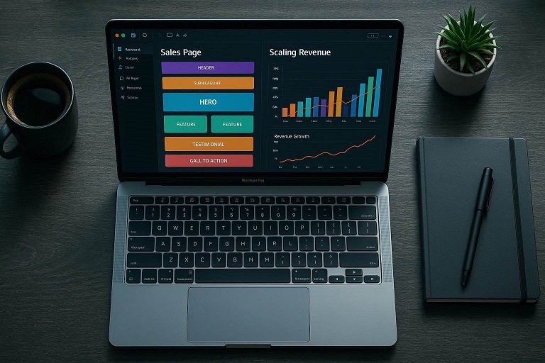 Analytics dashboard displaying the conversion rate of high-converting sales pages