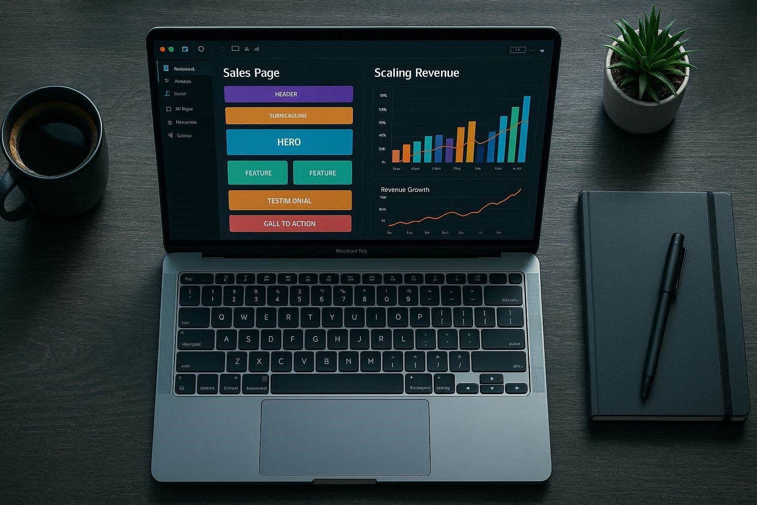 Analytics dashboard displaying the conversion rate of high-converting sales pages
